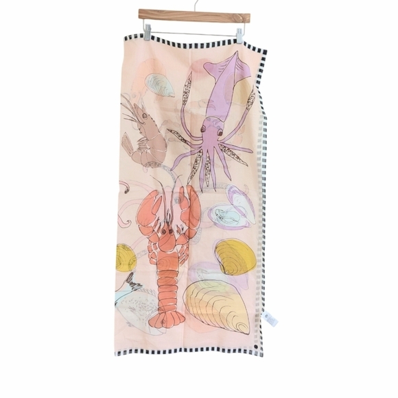 New FRAAS - The Scarf Company - Graphic Sea Critter Cotton Silk Square 40